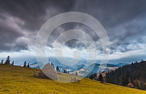 Storm clouds over the mountains