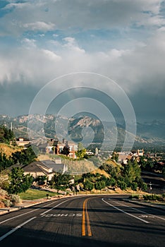 Storm clouds over mountains in Salt Lake City, Utah