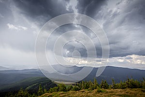 Storm clouds over the mountains