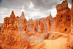 Storm Clouds Over Navajo Loop Trail in Bryce Canyon