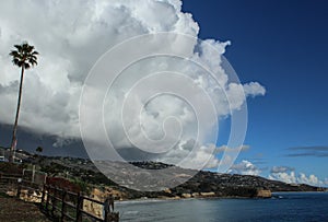 Storm Clouds Over the Palos Verdes Peninsula Overlooking the Pacific Ocean, Los Angeles County, California