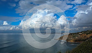 Storm Clouds over the Santa Monica Bay, viewed from the Palos Verdes Peninsula, Los Angeles County, California