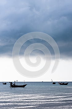 Storm clouds over sea