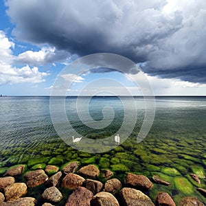 Storm clouds over the sea