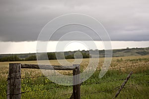 Storm Clouds Prairie Sky Fence
