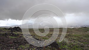 Storm clouds rolling in the sky during rain storm in time lapse