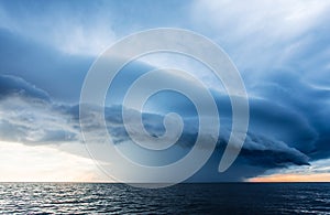 Storm clouds on the sea