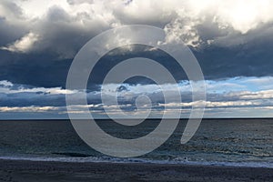 Storm clouds and sea