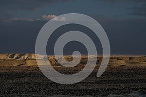 Storm clouds at sunset in the desert