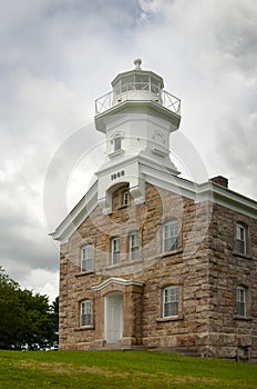 Storm Clouds Surround Great Captain Island Lighthouse in Connecticut