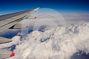 Storm clouds view from air plane in summer time