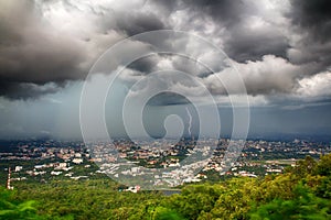 Storm clounds over the city