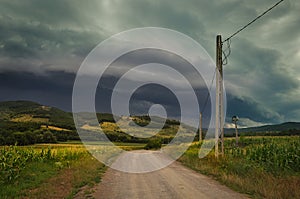 storm coming in hillside