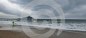 Storm coming in on Marazion Beach Cornwall Devon