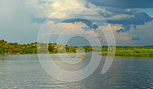 Storm Coming in over the Nile river in Uganda