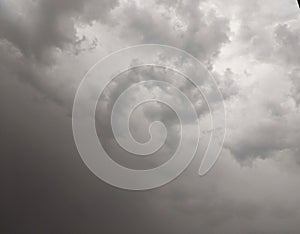 Storm dark clouds over the city