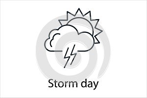 Storm day icon thin line stock illustration