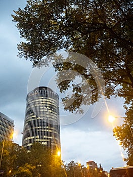 Storm day on Paseo de La Castellana, Madrid