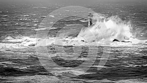 Storm Desmond, Longships Lighthouse, West Cornwall