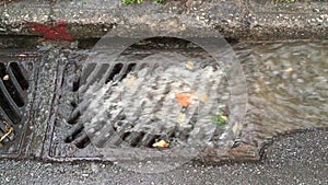 Storm drain street gutter