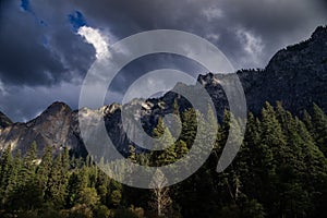 A Storm Enters Yosemite Valley, California