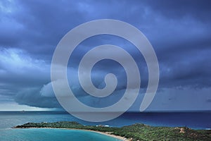 Storm front approaching Capo Coda Cavallo