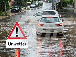 Storm on German roads in german