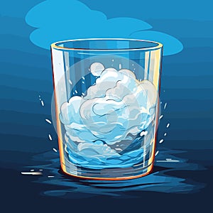 A storm in a glass of water. A major fuss over a trivial matter. Vector