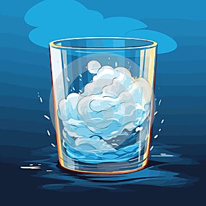 A storm in a glass of water. A major fuss over a trivial matter. Vector photo