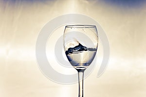 Storm in a glass with white wine