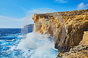 Storm on Gozo coast, Malta