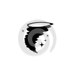 Storm Hurricane Whirlwind  Magic Tornado. Flat Vector Icon illustration. Simple black symbol on white background. Hurricane