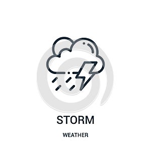 storm icon vector from weather collection. Thin line storm outline icon vector illustration