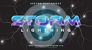 Storm Lightning editable text effect Template