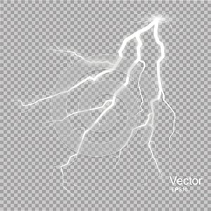 Storm with Lightning isolated on transparent background.