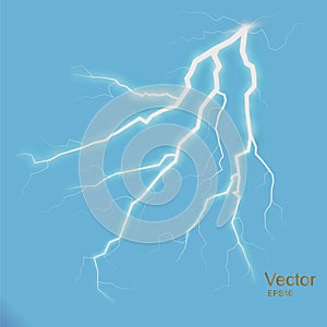 Storm with Lightning isolated on transparent background.