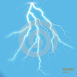 Storm with Lightning isolated on transparent background.