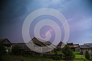 Storm with lightnings over Podlasie