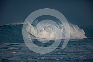 Storm at the ocean. Sea water in rough conditions