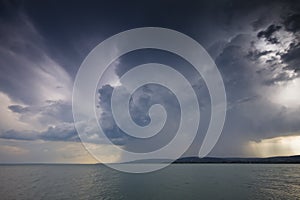 Storm over the lake Balaton