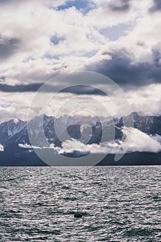 storm over lake Geneva, Lausanne area, canton of Vaud, Switzerland