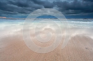 Storm over North sea coast