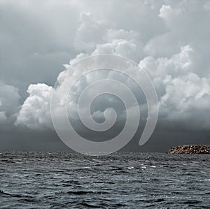 Storm over the sea photo