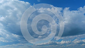 Storm overcast sky cloud scape. Dramatic cloudy rainy sky. Time lapse.