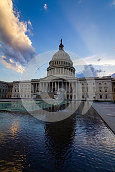 Storm rising over United States Capitol Building, Washington DC