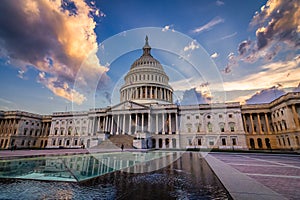 Storm rising over United States Capitol Building, Washington DC