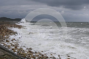 Storm on the sea.