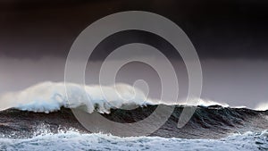 Storm in the sea with big waves