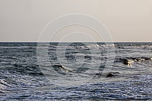 Storm at sea. Weather change, natural