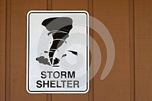 Storm Shelter Sign For Tornados